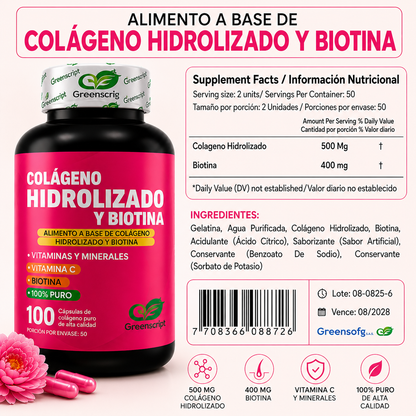 Colágeno Hidrolizado + Biotina + Vitamina C