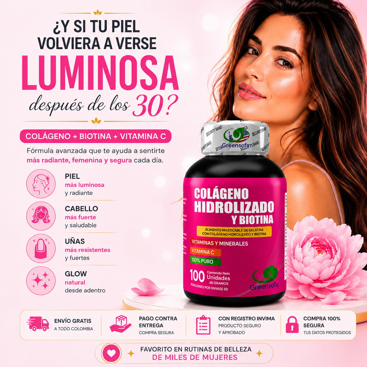 Colágeno Hidrolizado + Biotina + Vitamina C